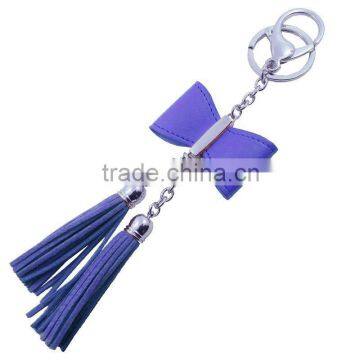 OEM fashion long leather key tassel