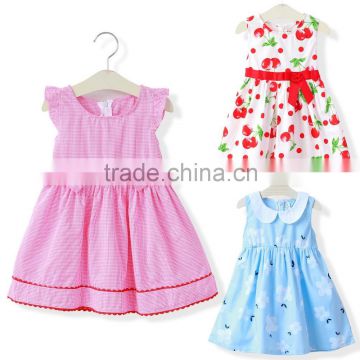 Custom fashion 100%cotton baby cloth girls Summer dress