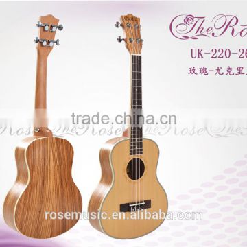 26 inch spruce+ zebrawood ukulele of high quality (UK220-26)