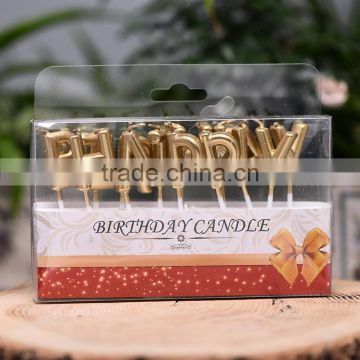 golden letter candle for birthday