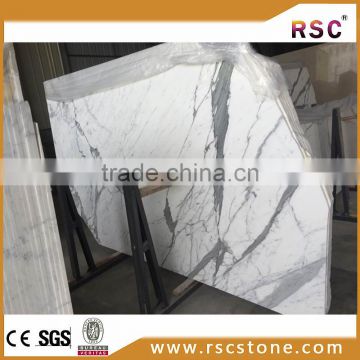 polished white venatino marble with grey vein