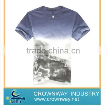 2013 latest design for mens tee shirt with acid washed and sublimation printed