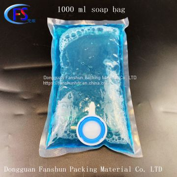 Transparent customizable hand sanitizer soap extrusion pump head bag alcohol hand sanitizer air valve bag