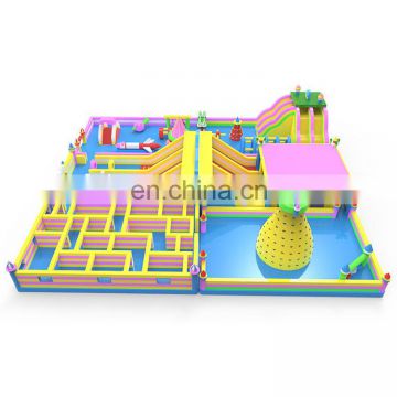Lastly One Big Size Fantastic Dream Castle Inflatable Bouncer Combo With Slide Maze Obstacle Course For Sale