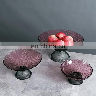 Wholesale colour luxury fruit bowl glass candy chocolate plate home decor