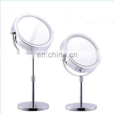 double sides 6''/7'' tabletop extendable LED lighted cosmetic makeup bathroom stand mirror