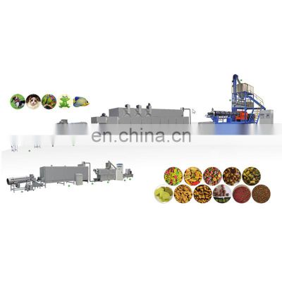 800-1000kg/h Twin Screw Extruded Dog Cat Food Machine Fish Feed Processing Plant