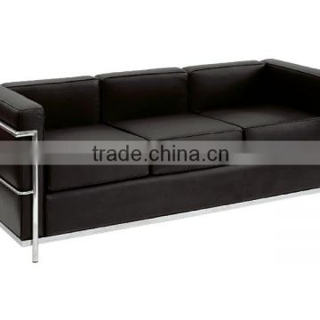 Replica comfortable French Furniture Design Le Corbusier leather LC2 three seater sofa for office furniture