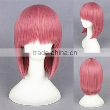 High Quality 40cm Short Straight Pink Synthetic Anime Lolita Wig Cosplay Costume Lolita Hair Wig Party Bobo Wig