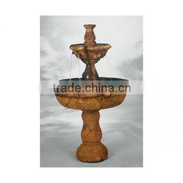 Outdoor 2 Tier Cast Stone Finish Water Fountain