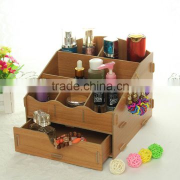 High quality makeup holder wood Storage Box home desk organizer