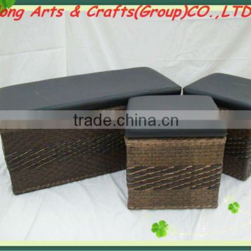 double-use storage stool with cushion for Home & fitting room set of 2