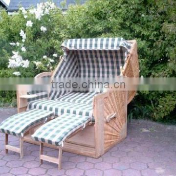 wicker roofed beach chair