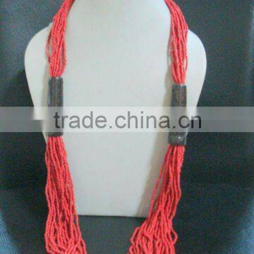 Red Coral fashion jewellery beaded necklace