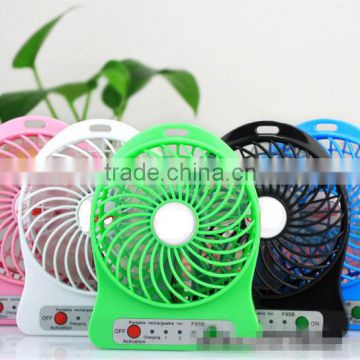 4-inch 3 Speeds Portable Electric Powered Rechargeable Desktop Fan Battery USB Powered Laptop Cool Cooler Fan with USB charge