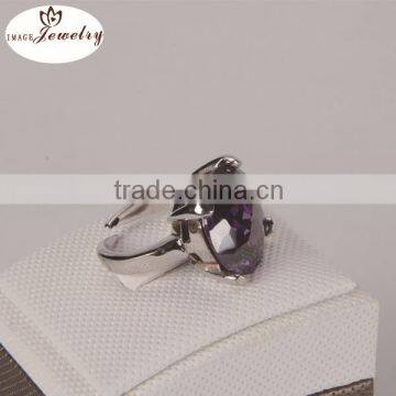 Purple stone ring made with 925 sterling silver for party gift