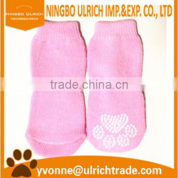 S95 fashion cotton knitted solid pink dog socks