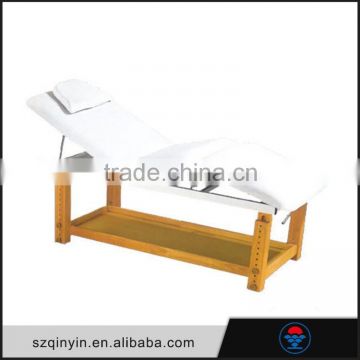 CE Certification folded multi color PVC / PU wooden legs massage bed