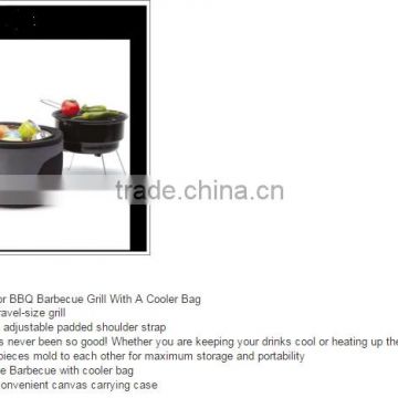 Portable grill with cooler bag