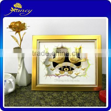 Hot sale Fly side by side gold foil photo frame for home decoration