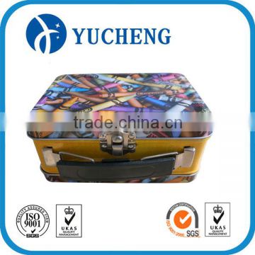 rectangular metal empty lunch tin box for food packing