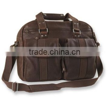 Vintage rugged leather briefcase
