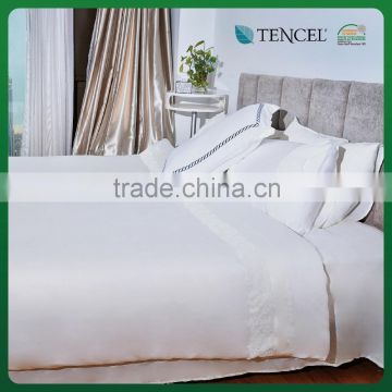 Shengsheng silky 300T tencel with elegant lacework duvet cover bed set