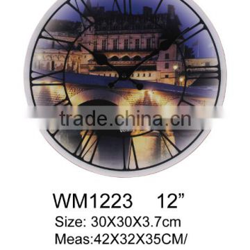 high quality 12 inches MDF wall clock