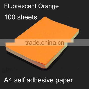 best seller Self adhesive fluorescent orange paper