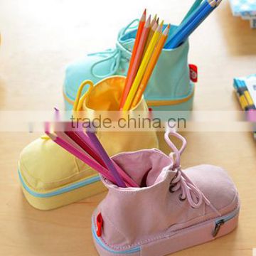 pure color pencil case and multifunction canvas pencil case for office