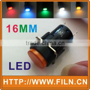 16mm diameter 2pin 24V yellow color auto led indicator light led light bulb
