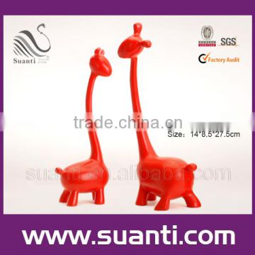 Polystone red giraffe model chrismas decoration