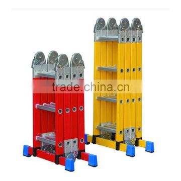 Wholesale new design non magnetic folding fiberglass household ladder