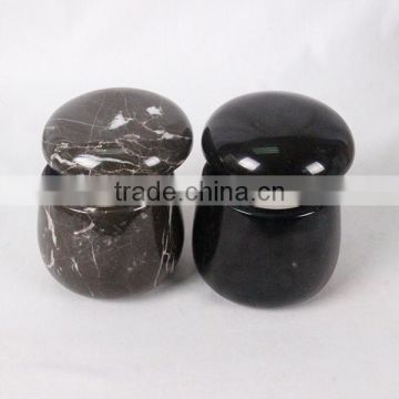 Black classic homewares decoration real marble candle jars