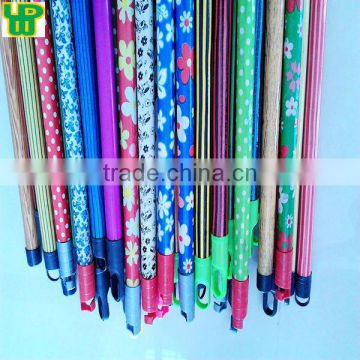 PVC coated wooden broom pole with various pvc and plastic cap