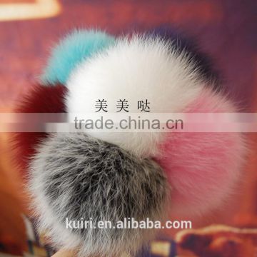 wholesale for handbag Material fox fur pom poms keychain fox fur plush fur balls bag charms