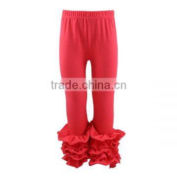 Wholesale girls boutique ruffle icing leggings pants girls kids baby toddler spring wear Valentine icing pants