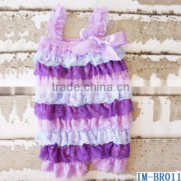 China Wholesale Baby Toddler Clothing Infant Girls Ruffle Petti Lace Rompers IM-BR011