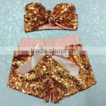 Baby Girl PEACH Sparkle Sequin SHORTS and matching Peach Adjustable Head wrap.Girls birthday outfit Baby Girl sequin shorts SALE
