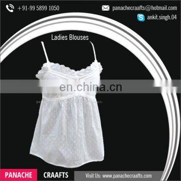 Wide Range of Wholesale Cotton Sleeveless White Woman Blouses for Sale