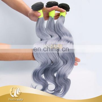 Virgin unprocessed human hair weave grey purple bodywave remy Brazilian human hair