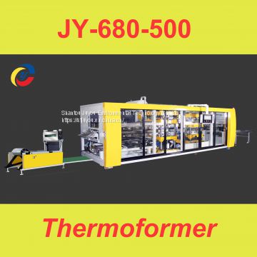 Shantou JY-680-500 Pressure & Vacuum Three Station Plastic Thermoformer