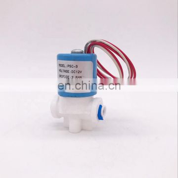 PSC-3 high quality 2 way Plastic water dispenser solenoid valve 1/4 inch pipe 24V DC flow control for RO machine water purifier