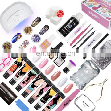 Poligel poly gel acrylic nail kit with nail art tools gift box package for girls