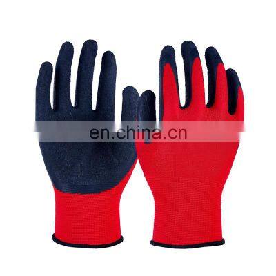 Cut-resistant gloves for industrial work with wrinkle latex coating