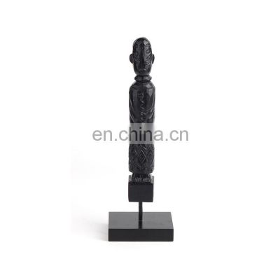 Amazon hot sale wholesale China black wooden face shape home table decoration items