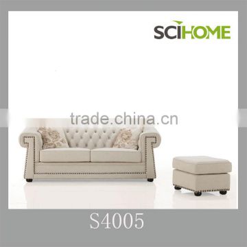 2014 new modern fabric sofa set 2 seat with ottoman