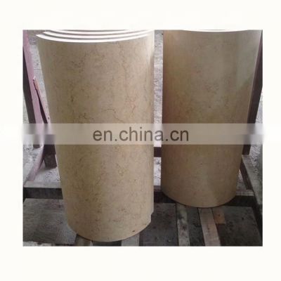Customized cream beige  limestone column for inner and outdoor