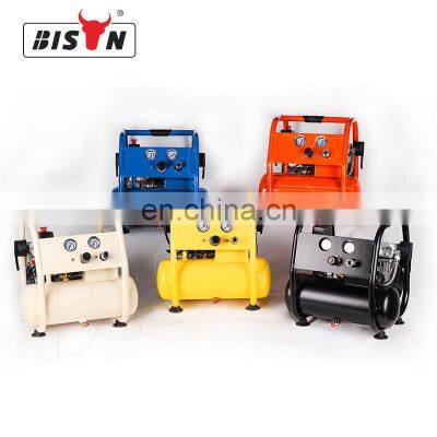 Bison China Low Price 6l 220 Volt 220v Double Cylinder Portable Mini Oil Free Oilless Air Compressor For Painting