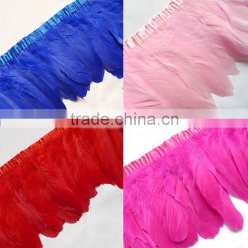 hot sell dyed feather trimmed goose feather price